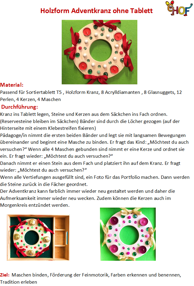 Text Adventkranz ohne Tablett