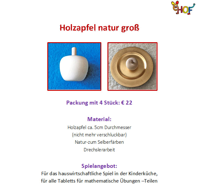 Text Apfel natur groß