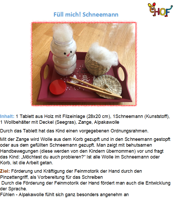 Text Füll mich Schneemann