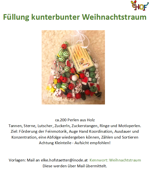 Text Füllung Fädeltablett kunterbunter Weihnachtstraum