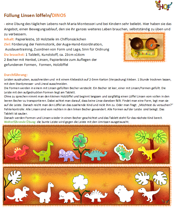 Text Füllung Linsen löffeln DINOS