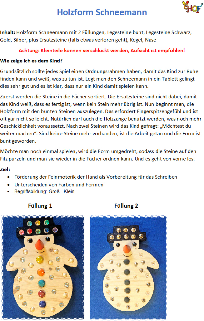 Text Holzform Schneemann m2F