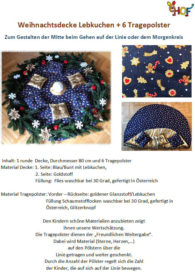 Text Weihnachtsdecke Lebkuchen 6 Tragepolster